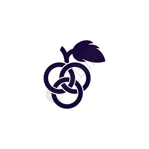 束马尾葡萄标志模板矢量图标插设计插画