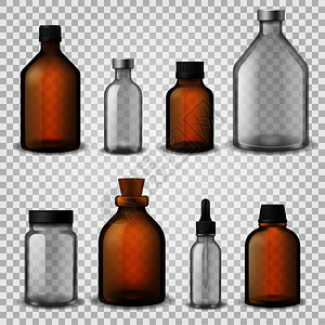 棕色空容器药剂玻璃瓶图片