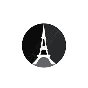城市 铁塔eifl塔标志矢量模板插画