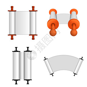 torah卷轴书圣经七节模型集平面插图4torah卷轴书圣经七节向量模型为webtorah卷轴圣经模型设置现实主义风格图片