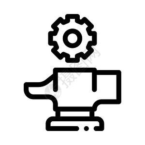 白色工业制造业生产冶金图标矢量薄线轮廓图示生产冶金标矢量示插画
