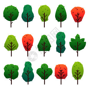 树林灌木植物矢量元素图片