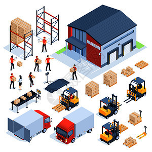 货物运输业3d插画图片