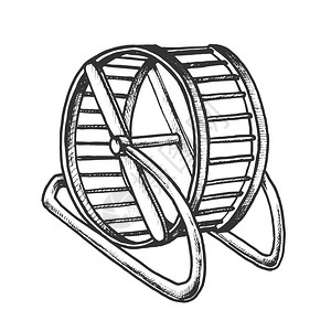 纹身里面为家用仓鼠逆向矢量跑动车轮为鼠类动物滑车轮宠物商店播放用