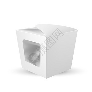 3D甜点食物白色包装盒模型矢量元素图片