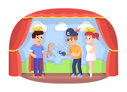 舞台表演儿童插画