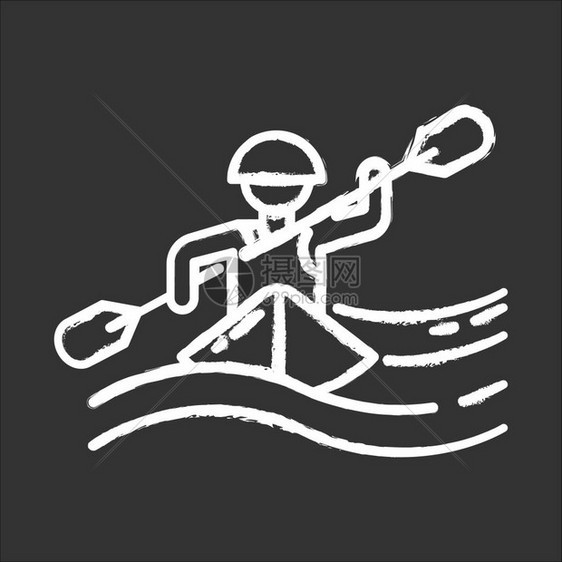 手绘风极限运动皮划艇图片