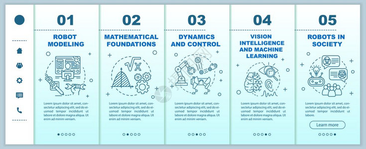 安装移动网页矢量模板的机器人课程网络化反应灵敏的智能手机网站界面与线插图的界面概念网页步行屏幕彩色概念图片