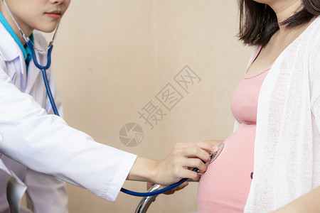 医生给孕妇看诊背景图片