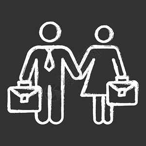 活动海报男女工作平等男女职业道路商界人女孤立的矢量纸板插图插画