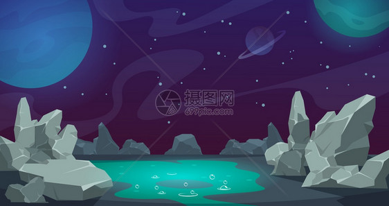 宇宙星空中的外星球图片