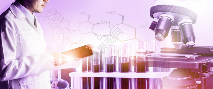 用于医学研究的实验室化学双重接触图像图片