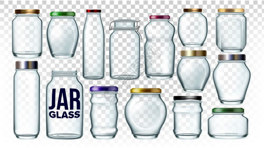 透明瓶玻璃罐插画