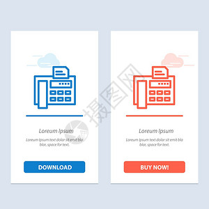 传真电话打字机传真蓝色和红下载现在购买网络部件卡模板图片