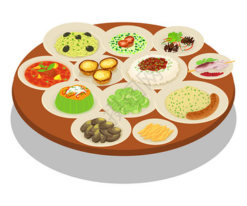 美食中餐矢量插画图片素材