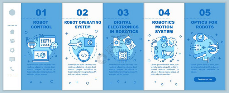 安装移动网页矢量模板的机器人课程自动化智能手机响应网站界面与线插图的界面概念网页漫步屏幕彩色概念图片