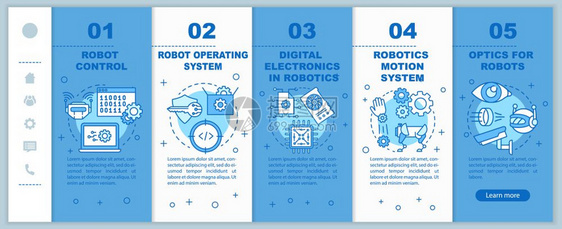 安装移动网页矢量模板的机器人课程自动化智能手机响应网站界面与线插图的界面概念网页漫步屏幕彩色概念图片