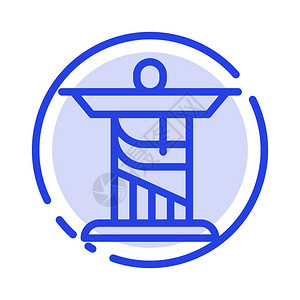 jesuchrit纪念碑里程式的蓝色点线条图标图片素材