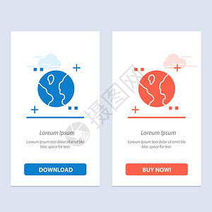 天文学地球空间蓝色和红下载并购买网络部件卡模板图片