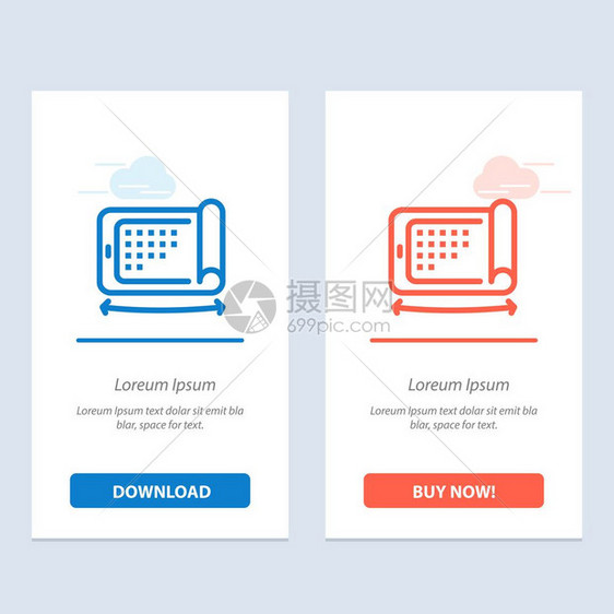移动显示技术灵活的蓝色和红下载现在购买网络部件卡模板图片