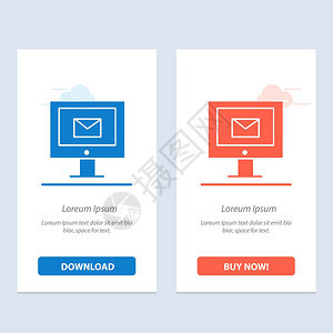 计算机邮件聊天服务蓝色和红下载购买网络部件卡模板图片