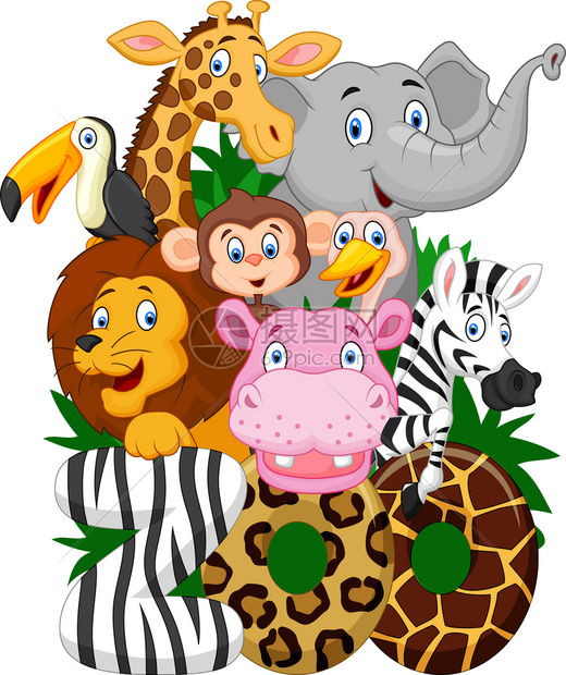 卡通可爱动物园的动物图片