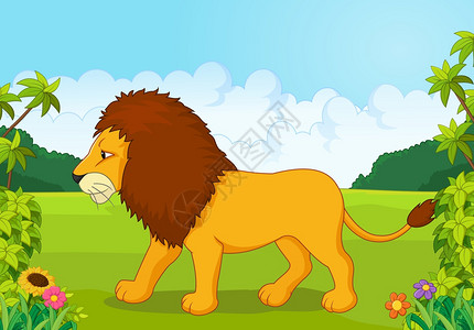 卡通狮子背景图片