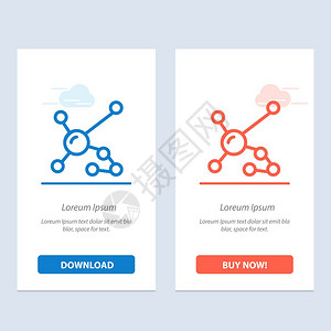 基因名片原子生物化学DNA遗传蓝色和红下载现在购买网络部件卡模板插画