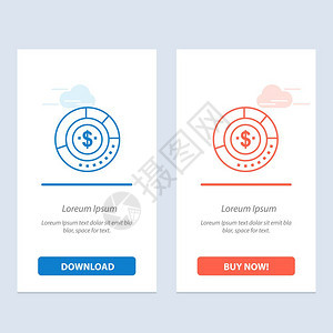 图表分析预算财务报告统计蓝色和红下载购买网络元件卡模板图片