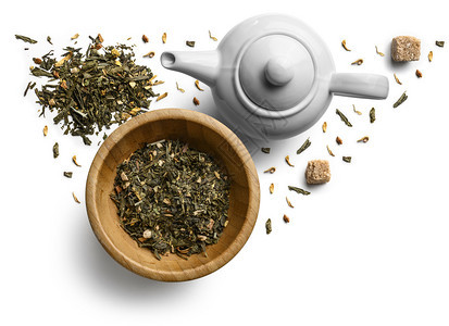 茶壶和茶叶图片