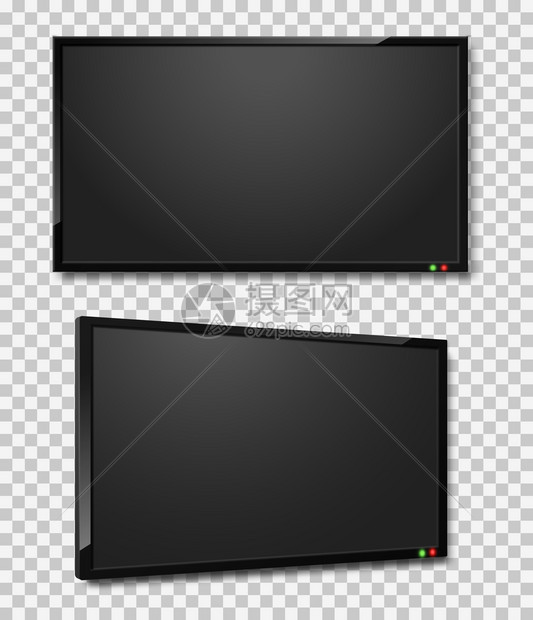 tv屏幕现实的引导或lcd屏幕黑面板监测前方和角度视图现代数字技术等离子体框架矢量主电视当代集现数字技术等离子体框架矢量集图片