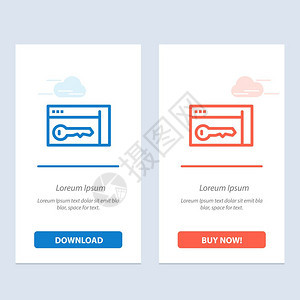 浏览器安全密钥房间蓝色和红下载并购买网络部件卡模板图片
