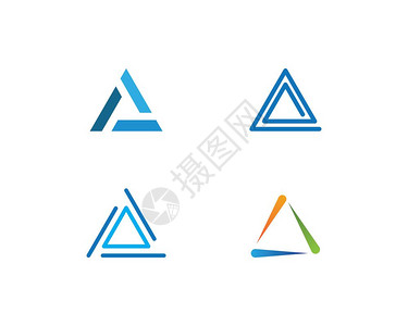 无限符号三角形徽标矢量模板设计图片