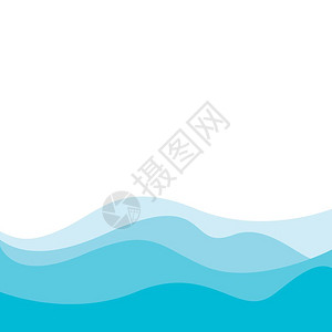 蓝色海浪矢量背景图图片