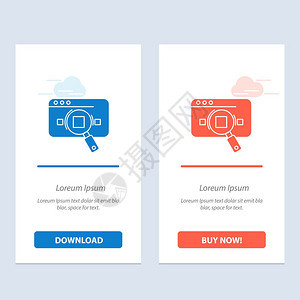 研究分析数据信息搜索网络蓝红色下载和购买网络部件卡模板图片