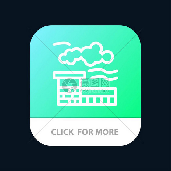 工厂业风景移动应用程序按钮以及机器人和ios线型图片