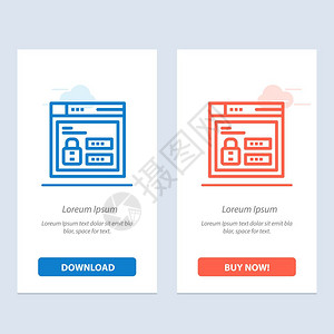 浏览器网络锁定代码蓝色和红下载并购买网络部件卡模板图片