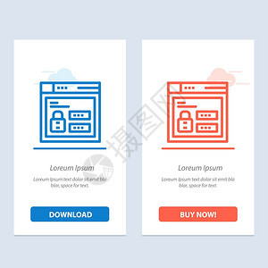 浏览器网络锁定代码蓝色和红下载并购买网络部件卡模板图片