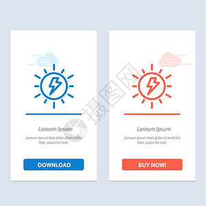 能源太阳电费蓝色和红下载现在购买网络部件卡模板图片