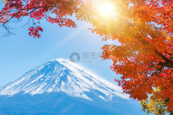 秋日下的富士山图片