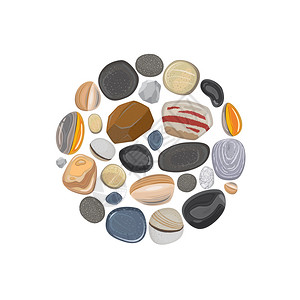 鹅卵石运输船插画_鹅卵石运输船卡通_鹅卵石运输船插图_手绘_板绘_摄