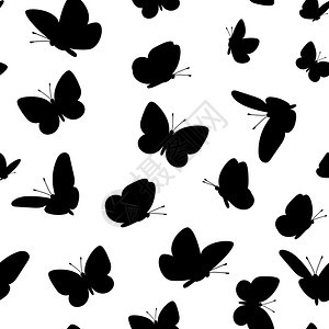黑色矢量蝴蝶剪影图片