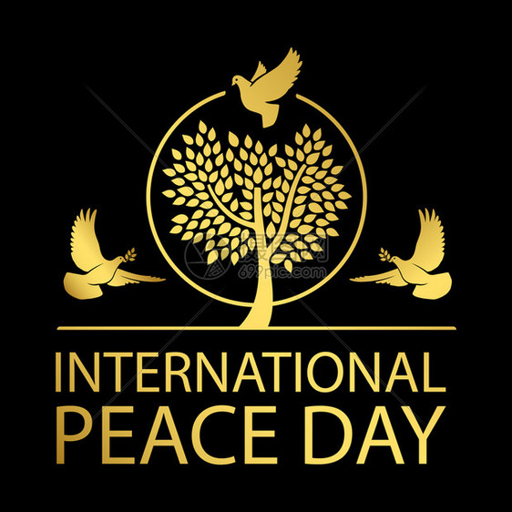 国际和平日黄金徽章图片
