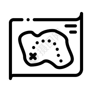 藏崖藏宝标矢量大纲藏符号孤立的等宽符号图示地藏宝标矢量示插画