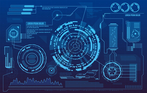 HUDhud仪表盘与数字信息图和据表用户界面的前瞻用户界面与数字信息图和据表的用户界面与数字信息图和据表矢量概念的前瞻用户界面设计图片