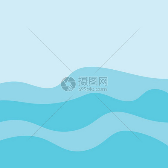 蓝色海浪矢量背景图图片