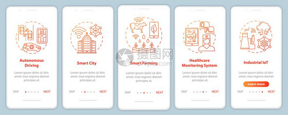 5g安装移动应用程序页面屏幕矢量模板的移动应用程序技术自主驾驶智能城市通过网站步骤并配有线插图uxig智能手机界面概念图片