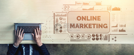 在线商业概念的数字营销技术解决方案图形界面显示通过社交媒体在数字广告平台上在线市场促进战略的分析图数字技术商业概念的营销图片