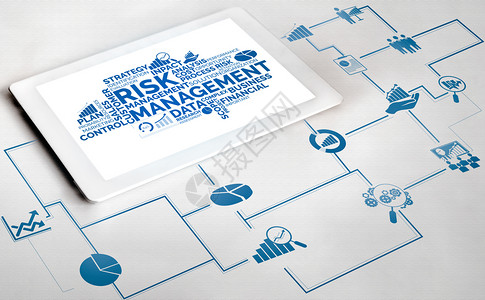 商业投资概念的风险管理和评估现代图形界面显示风险计划分析的战略符号以控制不可预测的损失和建立财务安全背景图片
