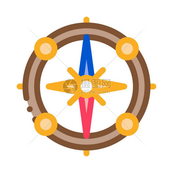 Vintage罗盘图标矢量大纲老式罗盘符号孤立的等距符号图示旧式罗盘图标矢量大纲插图片